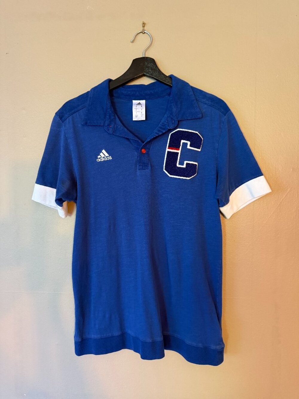 Adidas Chelsea FC Men's Retro Style Large 'C' Logo Blue Polo Shirt Medium